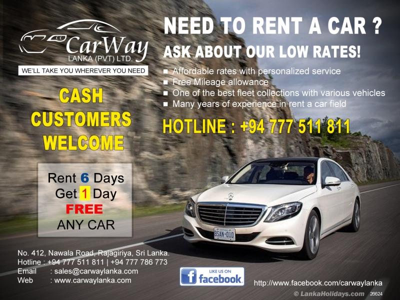 Sri Lanka Car Rentals/Hire ALLION 260 CAR FOR RENT